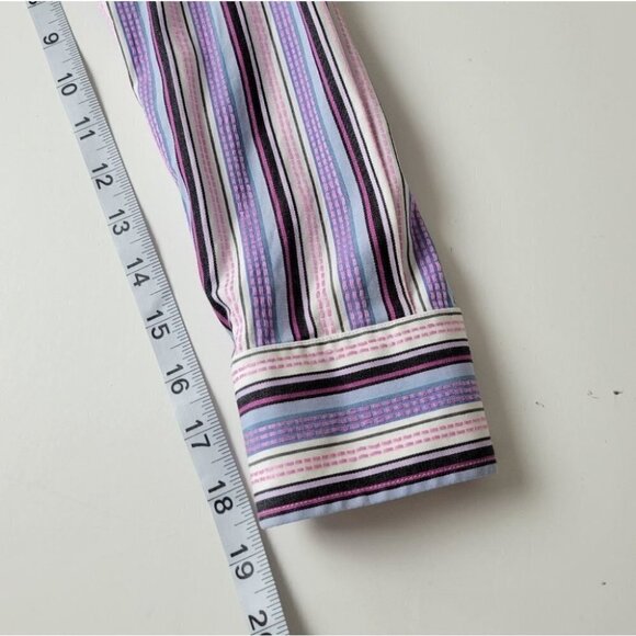 Robert Graham Striped Button Down Shirt Long Sleeve M - Picture 11 of 12